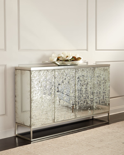 John-richard Collection Aeolian 4-door Cabinet In Mirrored