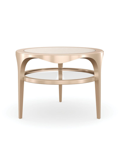 Caracole Up And Over Side Table In Champagne