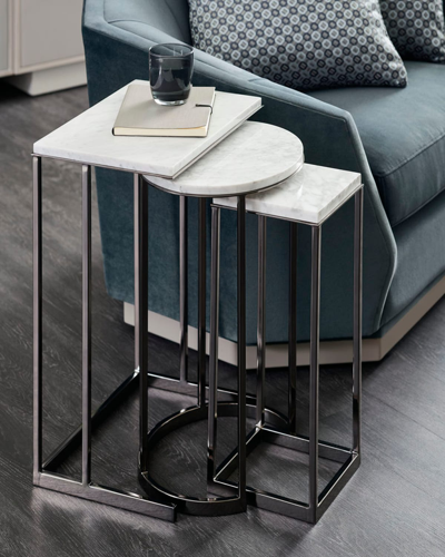 Caracole Exposition Nesting End Tables In Nickel