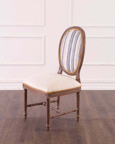 Peninsula Home Collection Saint Germain Dining Chair In Ivory/blue