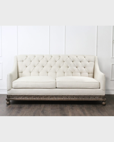 Peninsula Home Collection Estancia Tufted 92" Sofa In Ivory