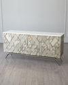 Global Views Triangle Cabinet, Silver In Silver