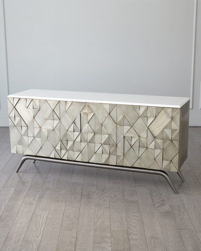 Global Views Triangle Cabinet, Silver In Metallic