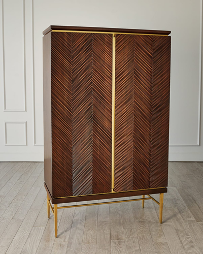 Global Views Latilla Tall Cabinet In Brown