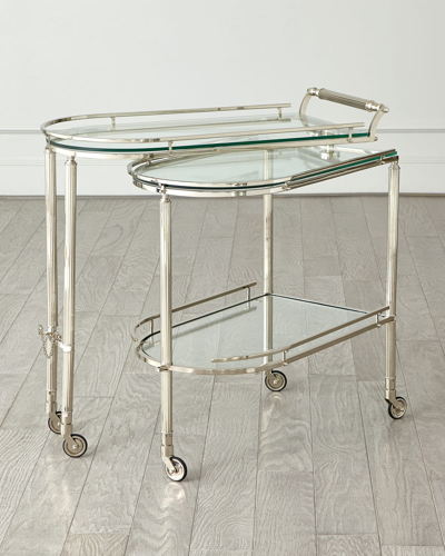 Global Views Gallery Folding Bar, Nickel In Metallic