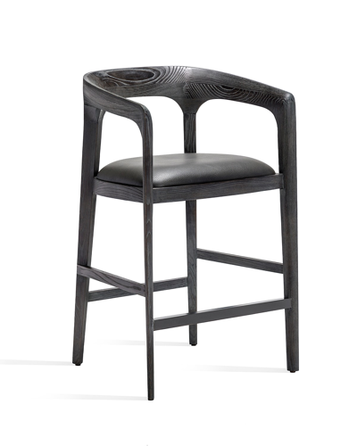 Interlude Home Kendra Counter Stool In Charcoal Ceruse
