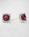 David Yurman 5mm Chatelaine Pavé Bezel Stud Earrings With Gemstone And Diamonds In Silver In Rhodolite Garnet