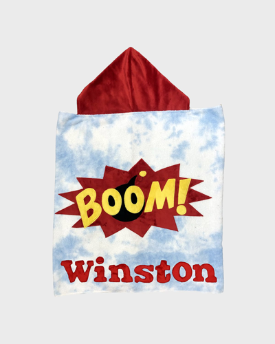 Boogie Baby Kid's Boom Hooded Tie-dye Towel, Personalized In Brown