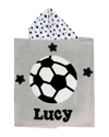 Boogie Baby Kid's Soccer Star-print Hooded Towel, Personalized In Blue