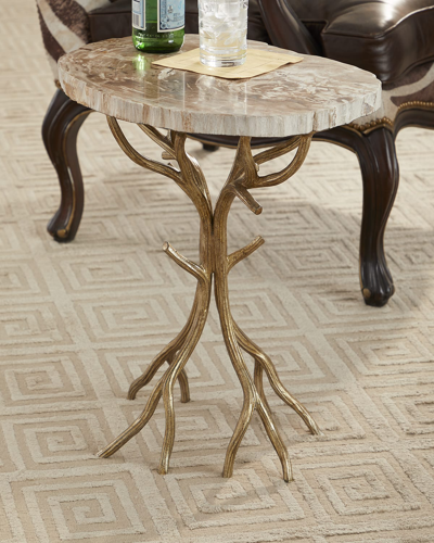 Ambella Branch Accent Table In Antique Brass