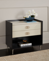 Bernhardt Silhouette 2-drawer Night Stand In Onyx/eggshell