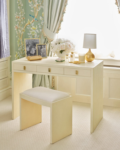 Aerin Faux Shagreen Vanity Table And Stool In Multi