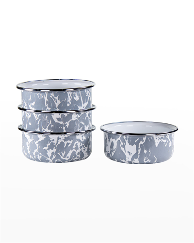 Golden Rabbit Swirl Soup Bowls, Set Of 4 In Gray