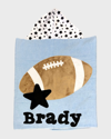 Boogie Baby Kid's Football Star-print Hooded Towel, Personalized In Blue