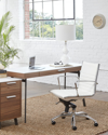 Euro Style Dirk Low Back Office Chair In White