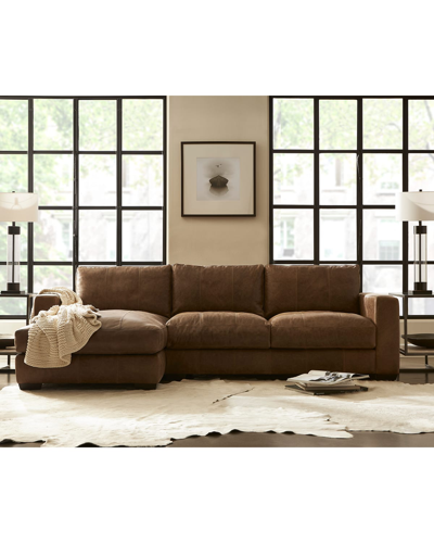 Bernhardt Dawkins Left Chaise Leather Sectional In Brown