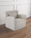 Peninsula Home Collection Grace Swivel Chair In Light Gray