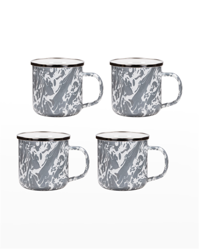 Golden Rabbit Red Swirl Adult Mugs, Set Of 4 In Gray