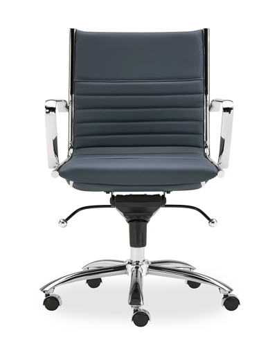 Euro Style Dirk Low Back Office Chair In Blue
