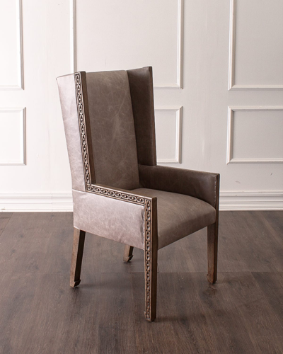 Peninsula Home Collection Habana Wing Chair In Grey Leather