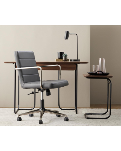 Euro Style Leander Low Back Office Chair In Gray