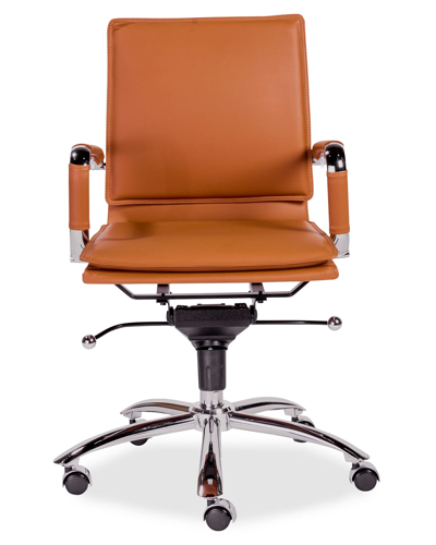 Euro Style Gunar Pro Low Back Office Chair In Cognac