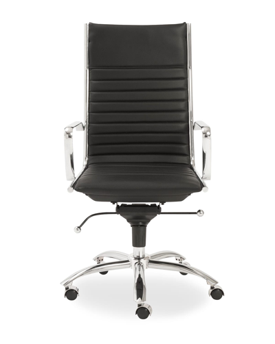 Euro Style Dirk High Back Office Chair In Black/chrome