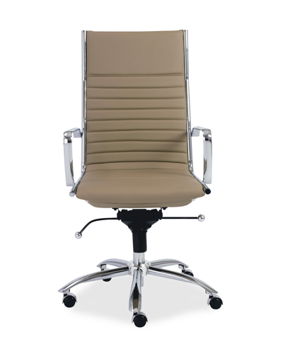 Euro Style Dirk High Back Office Chair In Taupe