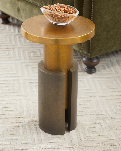 Arteriors Inara Accent Table In Vintage Brass