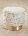 Arteriors Avalon Swivel Ottoman In Champagne