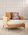 Massoud Rhea Sheepskin Accent Chair In Camel