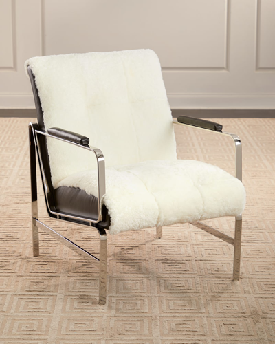 Massoud Herea Shearling Chair In Neutral