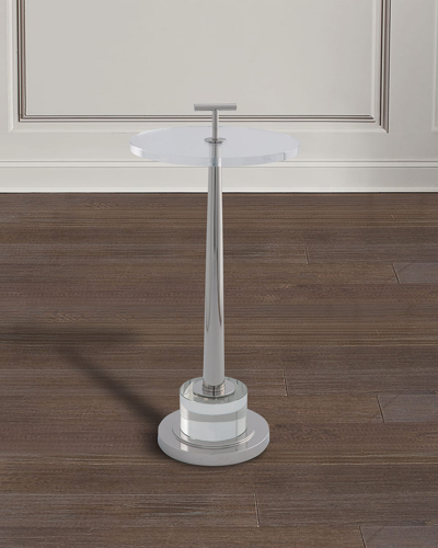 Port 68 Toronto Nickel & Crystal Accent Table In Brown