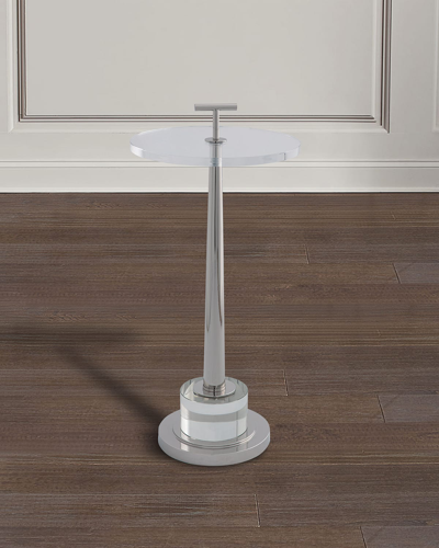 Port 68 Toronto Nickel & Crystal Accent Table In Crystal/nickel