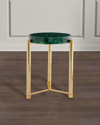 Port 68 Malachite Style Gold Accent Table In Green/gold