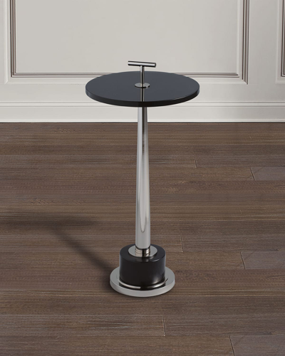 Port 68 Toronto Nickel Accent Table In Nickel/black