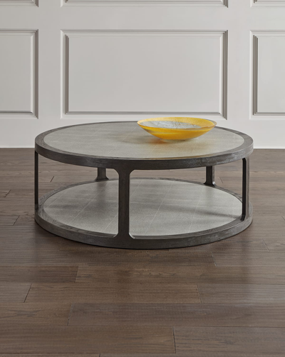 Interlude Home Litchfield Round Cocktail Table In Vintage Grey