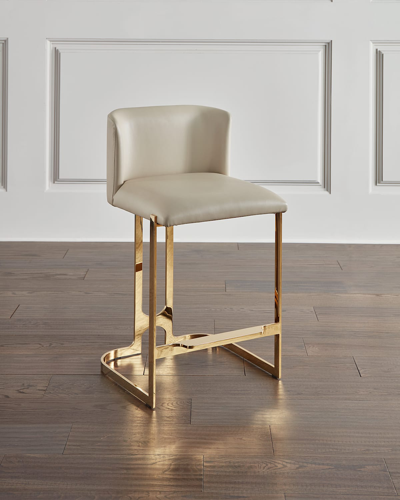 Interlude Home Banks Counter Stool In Cream Latte