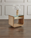 Interlude Home Mia Bedside Table In Beach Ceruse