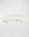 Jonathan Adler Ether Curved Sofa In Beige/khaki