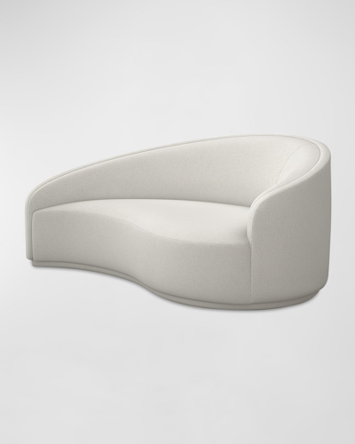 Interlude Home Dana Right Curved Chaise In Shearling / Cream