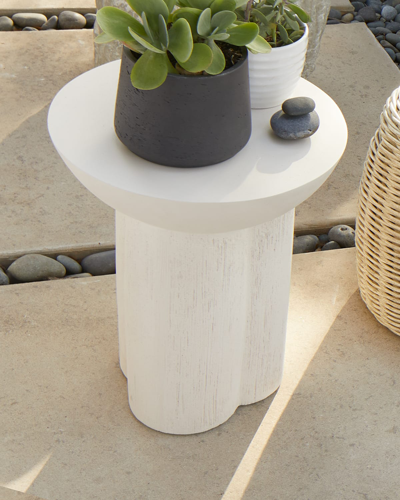 Palecek Sutton Outdoor Side Table In White