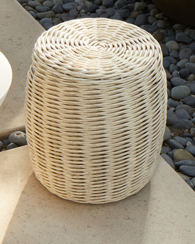 Palecek Cabo Outdoor Hassock In White