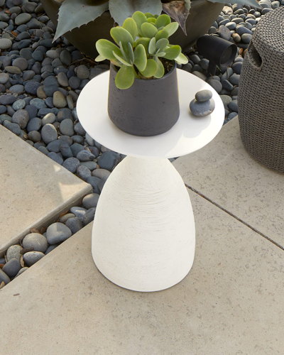Palecek Poppy Outdoor Side Table In White
