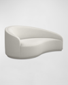 Interlude Home Dana Left Curved Chaise In Shearling / Cream