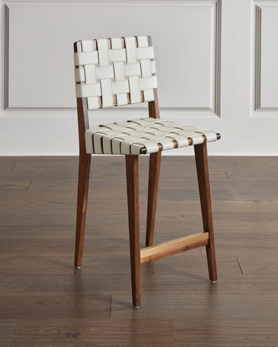 Interlude Home Louis Counter Stool In Sand/walnut