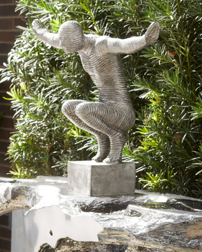 The Phillips Collection Outstretched Arms 21" Outdoor Sculpture In Silver, Gray