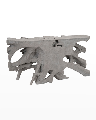 The Phillips Collection Cast Root Console, Charcoal Stone In Gray