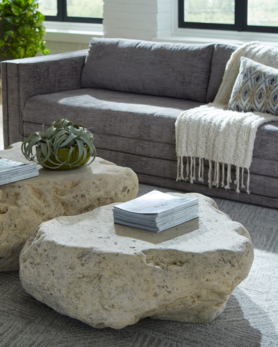 The Phillips Collection Boulder Roman Stone Coffee Table, Small In Gray