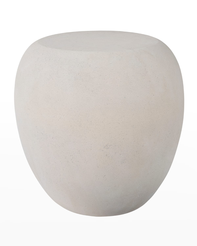 The Phillips Collection River Stone Side Table, Roman Stone In White